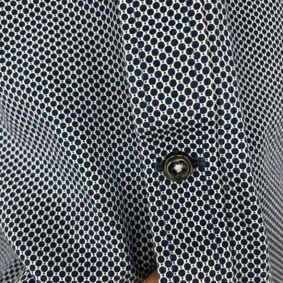 Bruun & Stengade Geometric Print Blue Button Down Dress Shirt - Picture 8 of 16